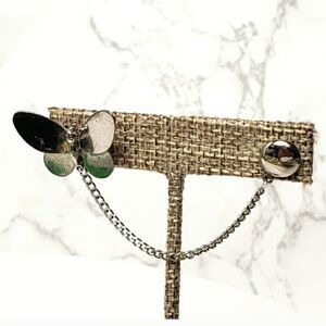 VINTAGE Silver-tone BUTTERFLY Tack Lapel Pin